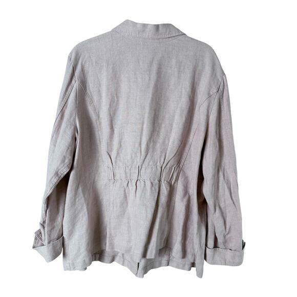 Charter Club Luxury 100% Linen Jacket Button Front in Beige, Size 3X - Picture 8 of 11